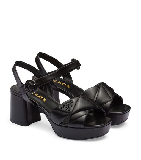 prada quilted leather platform sandals